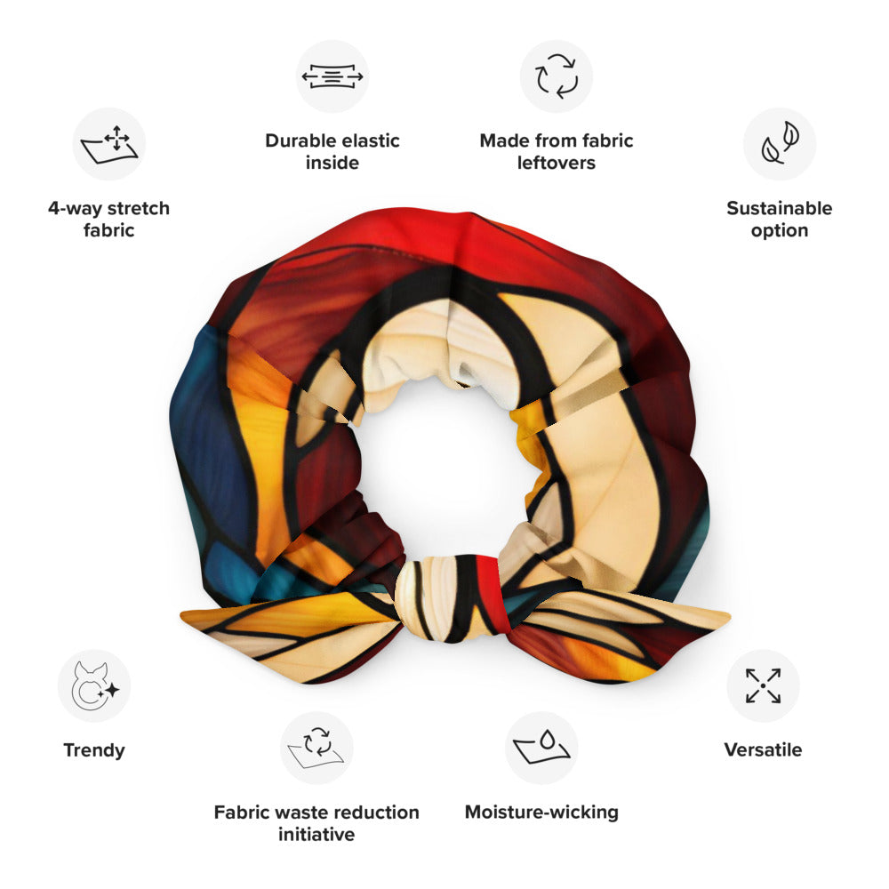 Sunset Vibes Recycled Scrunchie – Sustainable Style with a Bow