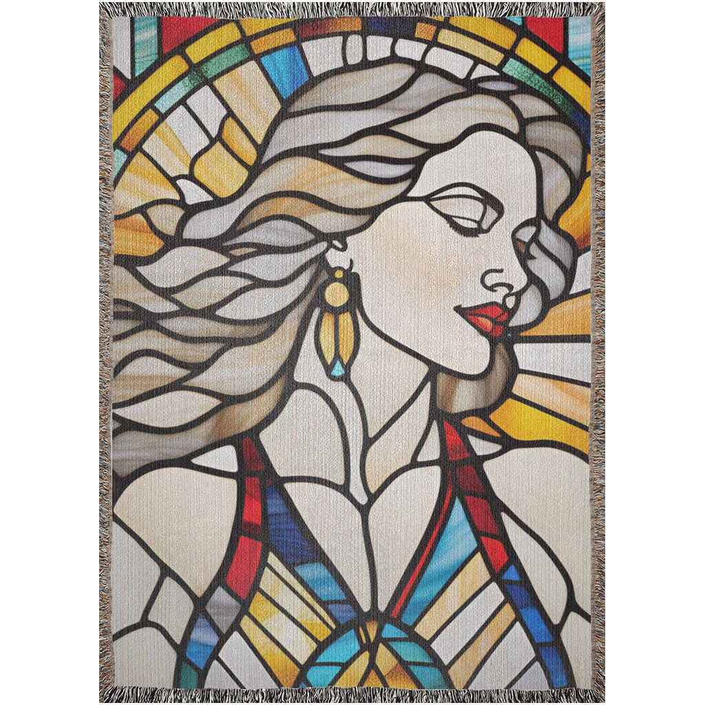 Gleam of Grace: Stained Glass Woven Blanket