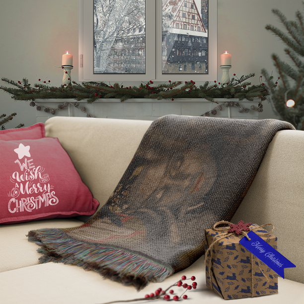 Gleam of Grace: Stained Glass Woven Blanket