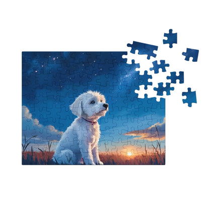 Jigsaw puzzle with tin