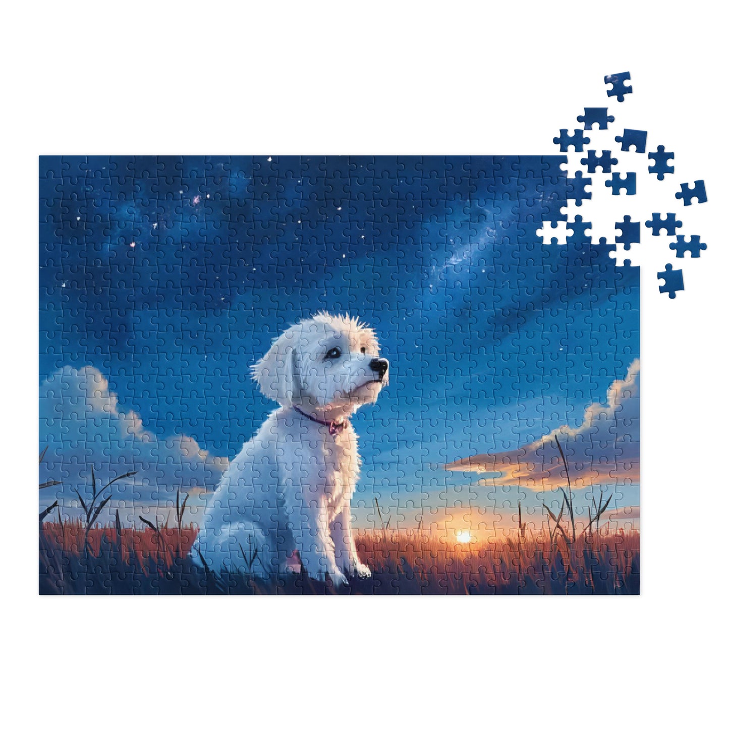 Jigsaw puzzle with tin