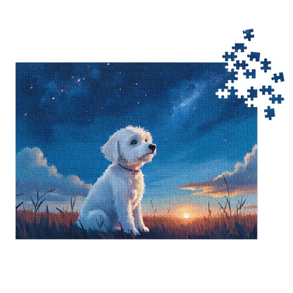 Jigsaw puzzle with tin