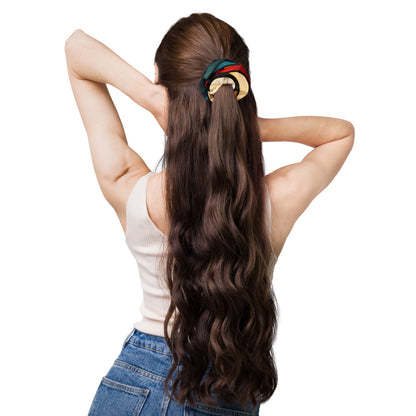 Sunset Vibes Recycled Scrunchie – Sustainable Style with a Bow