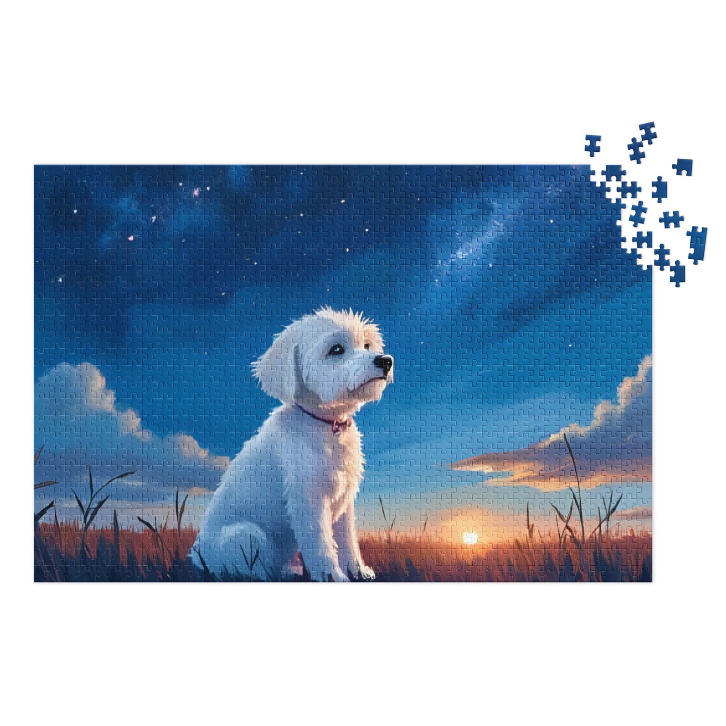 Jigsaw puzzle with tin